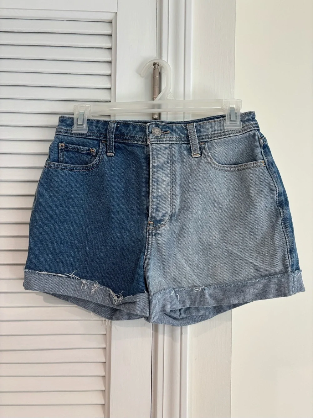Hollister Two-Tone Blue Denim Shorts